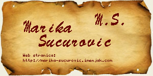 Marika Šućurović vizit kartica